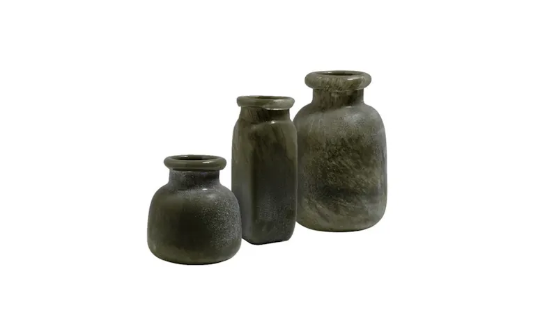 Kasf Bryson Glass Vase - Olive