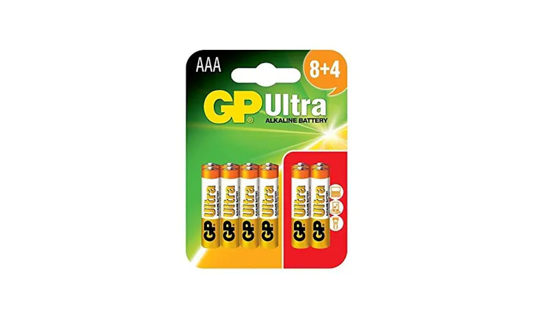 GP Ultra AAA 8+4 Alkaline Batteries (GPPCA24AU752)