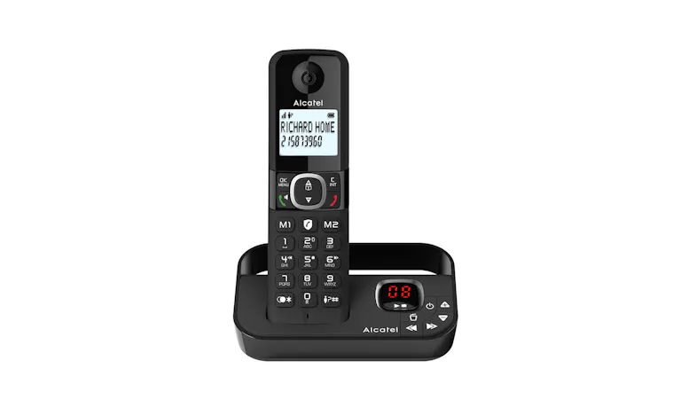 Alcatel F860 Voice Cordless Phone Answering Machine - Black