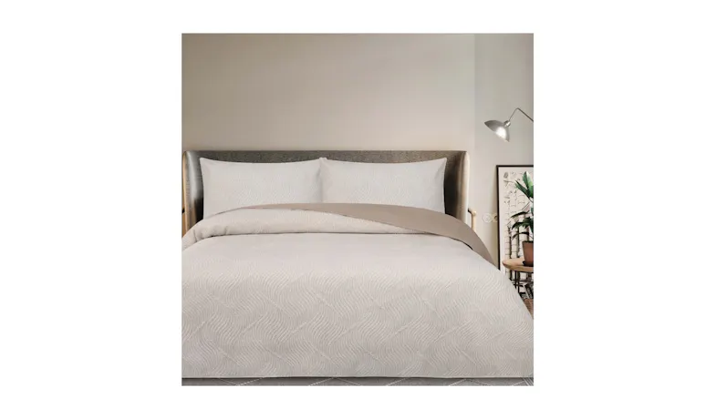 Soho Embossed King Size Quilt Cover - Linen