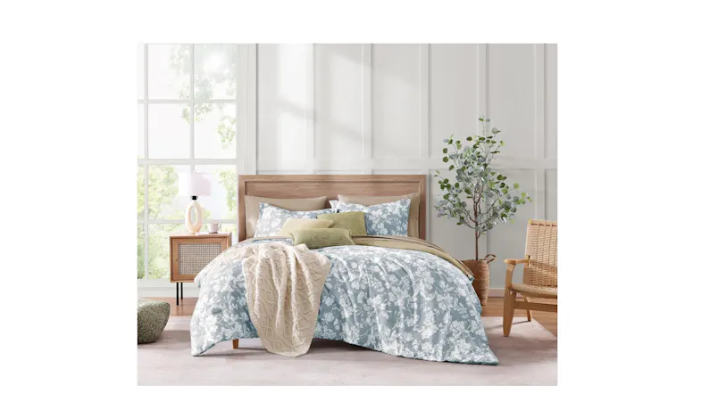 Eloise Queen Size Quilt Cover - Storm Blue