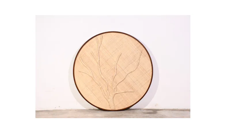 Raya Branch Walldecor Round Woven Palm - Natural