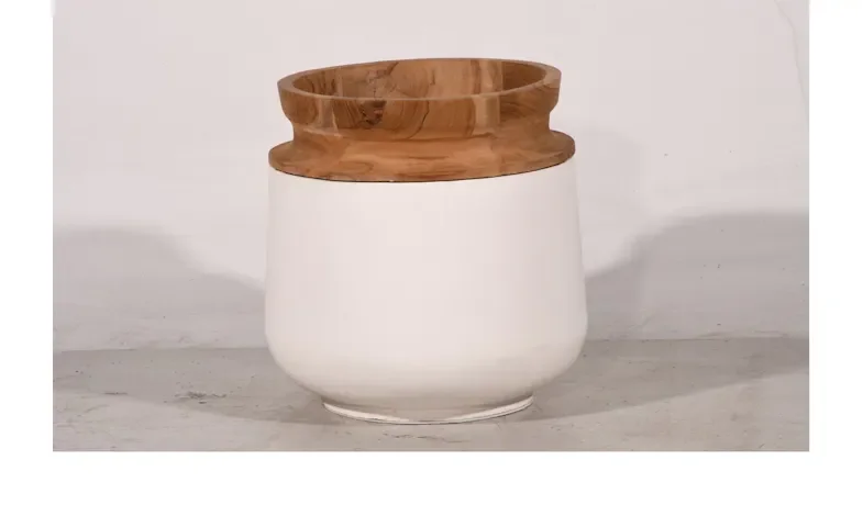 Xylo Large Vase - Natural/White