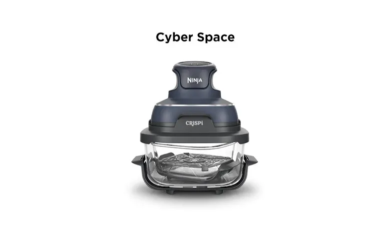 Ninja CRISPi Air Fryer (FN101SMGY) - Cyber Space + Ninja CleanCrisp 2.3L Glassware