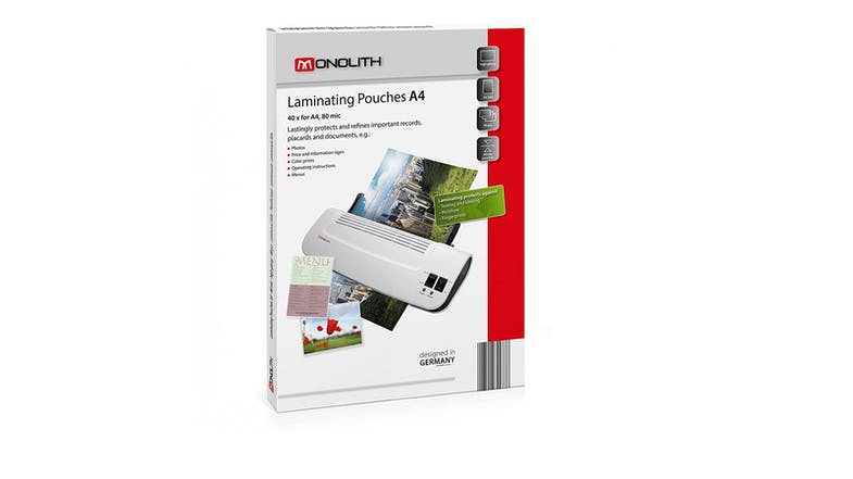 Monolith A4 Laminating Pouch 80mic 25pcs