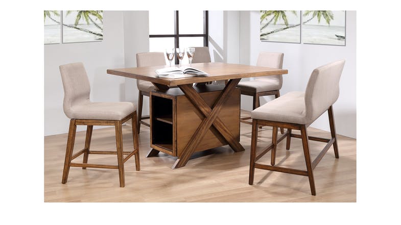 Hayley 1+4+Bench High Dining Set