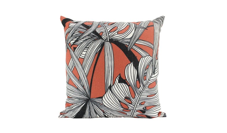 Nicholas Linen Fern Coral Cushion