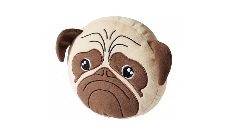 Linen House Pug Dog Novelty Cushion - Tan