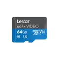 Lexar Pro 667x Video microSDXC 64GB UHS-I Card - Blue/Black