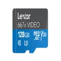 Lexar Pro 667x Video microSDXC 128GB UHS-I Card - Blue/Black