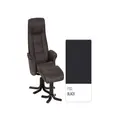 IMG Scandi 122 Half Leather Relaxers Chair with Ottoman (Steel Flat StarBase) - Black