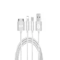 Grenosis GS-ABT01 3 in 1 USB Cable - Silver