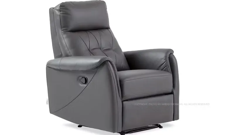 Osella Full Leather Manual Recliner - Dark Brown