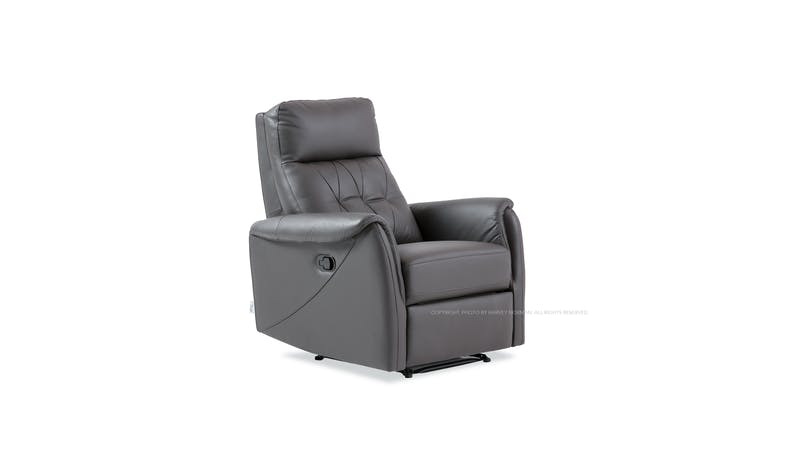 Osella Full Leather Manual Recliner - Dark Brown