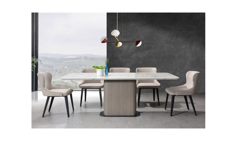 Torano Marble Rectangle Dining Table 6FT - White