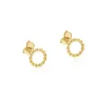 Ball Beaded Circle Stud Earrings in 9ct Gold