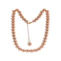 Spherical Pearl Ball Bead Necklace in 14k Rolled Rose Gold