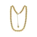 Spherical Pearl Ball Bead Necklace in 14k Rolled Gold