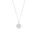 Reagan Filigree Love Heart Charm Necklace in Sterling Silver