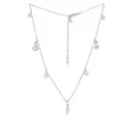 Coco Seaside Pearl Charm Station Necklace in Sterling Silver