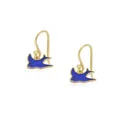 Bluebird of Happiness Charm Drop Earrings in 9ct Yellow Gold