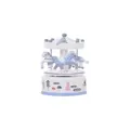 Small Baby Boy Wooden Merry Go Round Musical Carousel in Blue
