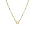 Solid Oval Belcher Bolt Ring Necklace Chain in 9ct Gold
