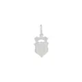 Unisex Small Shield Crest Charm Pendant in Sterling Silver