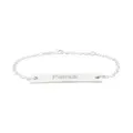 Unisex Personalised Bar Tag Identity Bracelet in Sterling Silver