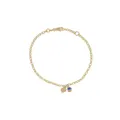 Personalised Birthstone Heart Charm Anklet in 9ct Gold