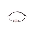 Lulu Black Leather Cord Pearl Adjustable Bracelet