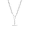 Unisex Tbar Fob Chain Necklace in Sterling Silver