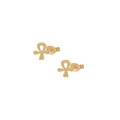 Egyptian Ankh of Life Charm Stud Earrings in 9ct Rose Gold