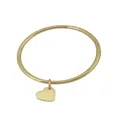 Golf Bangle with Swinging Heart Tag Charm All Sizes in 9ct Gold