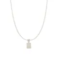 Aurelia Diamond Tag Charm Belcher Necklace in Stering Silver
