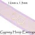 Sterling Silver 10mm - 12mm Small Gypsey Hoop Earrings