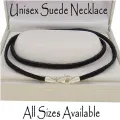 Sterling Silver Black Suede Necklace Chain