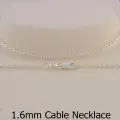 Sterling Silver 1.6mm Cable Chain Necklace