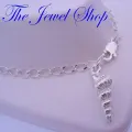 Sterling Silver Shell Charm Curb Design Anklet 27cm