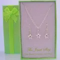 Sterling Silver Matching 7mm Star Earrings &amp; Necklace Gorgeous Shimmering Gift Box