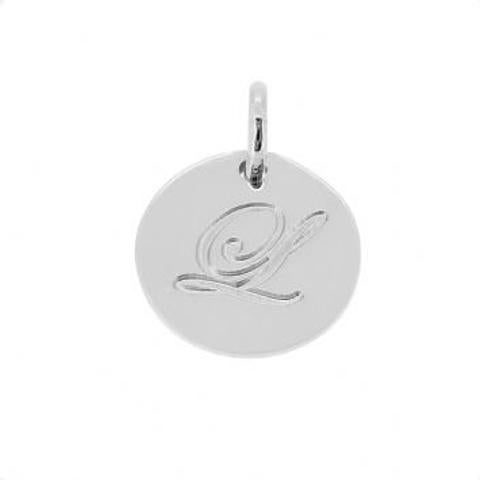 Sterling Silver 12mm Personalised Circle Pendant