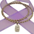 Sterling Silver Dream Big Charm Leather Cord Bracelet