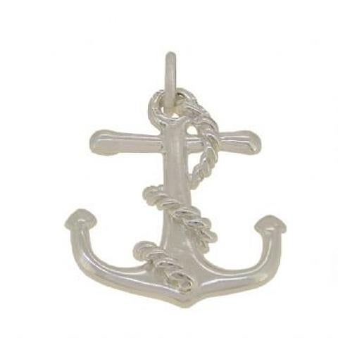 Sterling Silver Large 23mm X 27mm Anchor Pendant