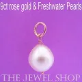 9ct Rose Gold Natural White Freshwater Pearl Bride Pendant