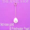 9ct Rose Gold Natural White 10mm X 12mm Teardrop Freshwater Pearl Pendant