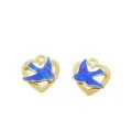 Bluebird Heart Charms for Sleeper Earrings in 9ct Gold