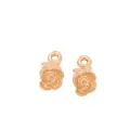 9ct Rose Gold Two Rose Flower Charms for Sleeper Earrings