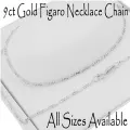 Curb Figaro Necklace Chain in 9ct White Gold
