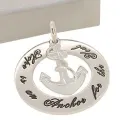 Unisex Sterling Silver 30mm Personalised Anchor Pendant