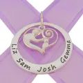 38mm Circle of Life Personalised Name 23mm Mother Baby Heart -38mm-Kb69-Ssjr